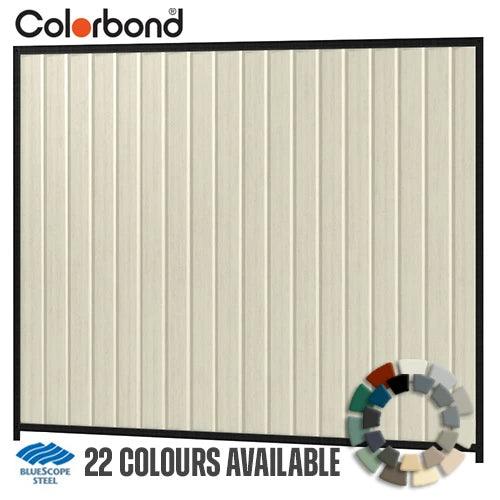 Colorbond Steel Fence Kit - 2.4x2.1m with Satin Black Frame ...