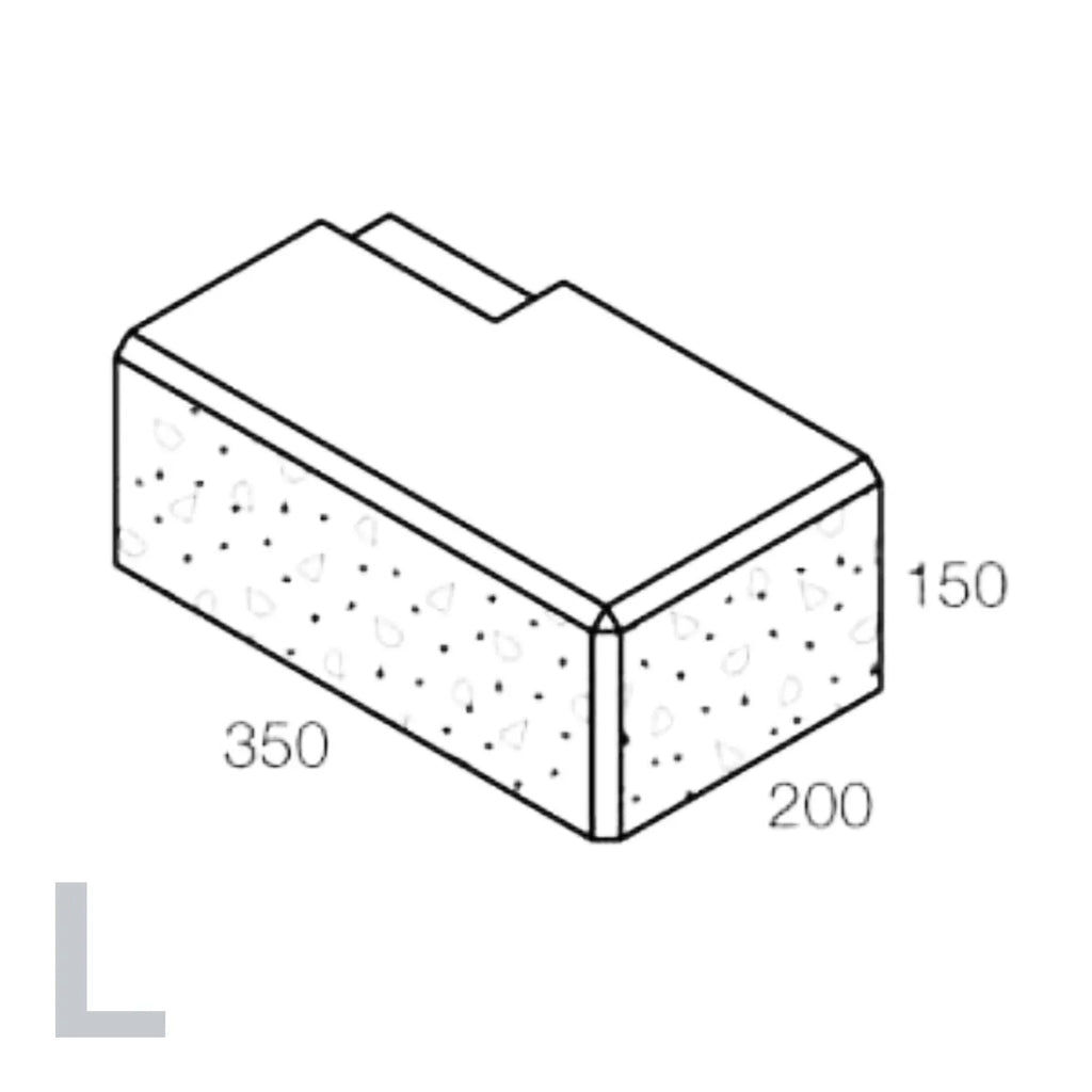 Linearwall Corner Left Dimensions | Retaining Blocks | Australian Landscape Supplies