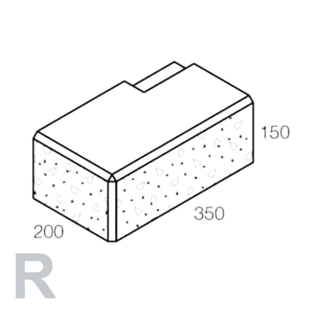 Linearwall Corner Right Dimensions | Retaining Blocks | Australian Landscape Supplies