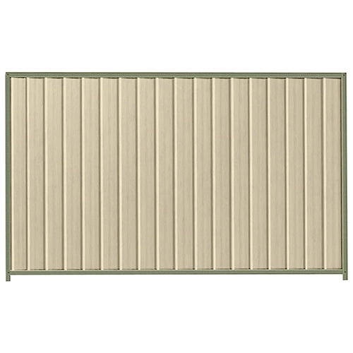 PermaSteel Colorbond Fence Kit in the size of 2.35m x 1.8m with Merino Infill and Mist Green Frame | Available at Australian Landscape Supplies