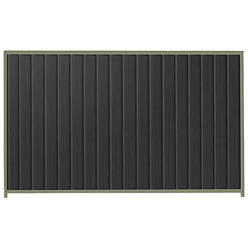 PermaSteel Colorbond Fence Kit in the size of 2.35m x 1.8m with Monolith Infill and Mist Green Frame | Available at Australian Landscape Supplies