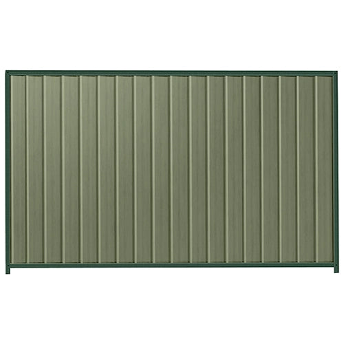 PermaSteel Colorbond Fence Kit in the size of 2.35m x 1.8m with Mist Green Infill and Caulfield Green Frame | Available at Australian Landscape Supplies