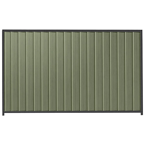 PermaSteel Colorbond Fence Kit in the size of 2.35m x 1.8m with Mist Green Infill and Monolith Frame | Available at Australian Landscape Supplies