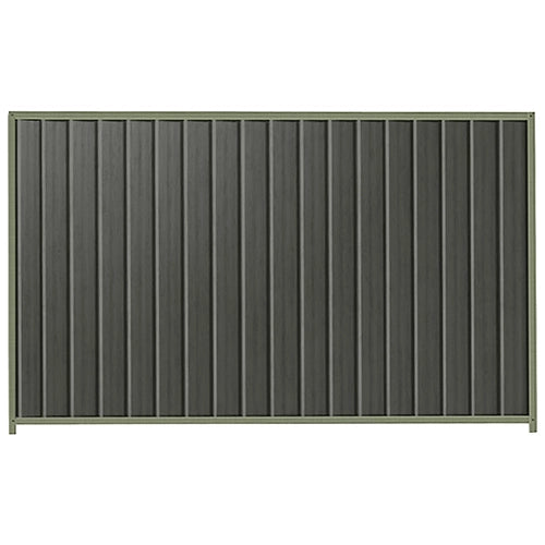 PermaSteel Colorbond Fence Kit in the size of 2.35m x 1.8m with Slate Grey Infill and Mist Green Frame | Available at Australian Landscape Supplies