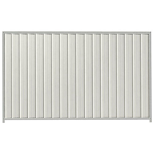 PermaSteel Colorbond Fence Kit in the size of 2.35m x 1.8m with Off White Infill and Shale Grey Frame | Available at Australian Landscape Supplies