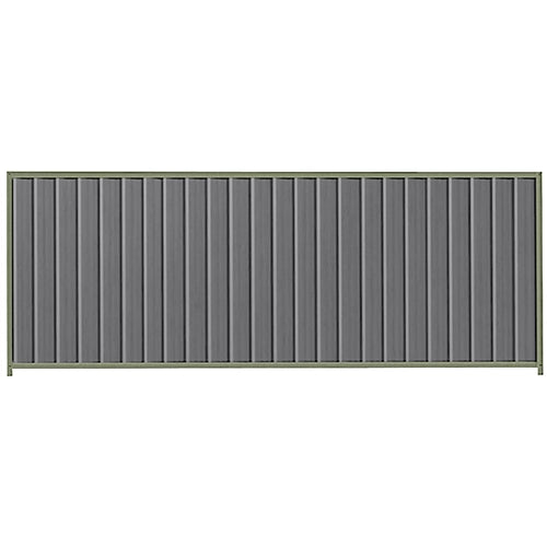 PermaSteel Colorbond Fence Kit in the size of 3.1m x 1.5m with Basalt Infill and Mist Green Frame | Available at Australian Landscape Supplies