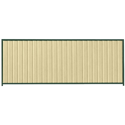 PermaSteel Colorbond Fence Kit in the size of 3.1m x 1.5m with Primrose Infill and Caulfield Green Frame | Available at Australian Landscape Supplies