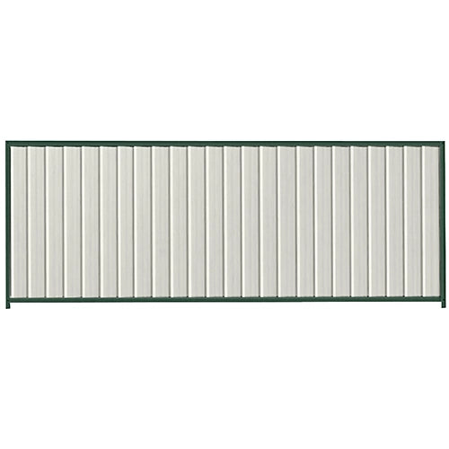 PermaSteel Colorbond Fence Kit in the size of 3.1m x 1.5m with Off White Infill and Caulfield Green Frame | Available at Australian Landscape Supplies