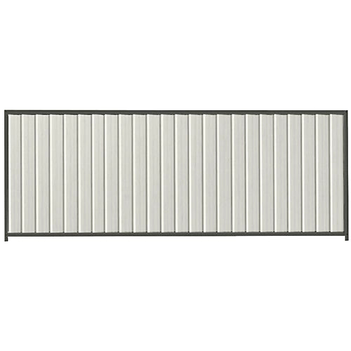 PermaSteel Colorbond Fence Kit in the size of 3.1m x 1.5m with Off White Infill and Slate Grey Frame | Available at Australian Landscape Supplies