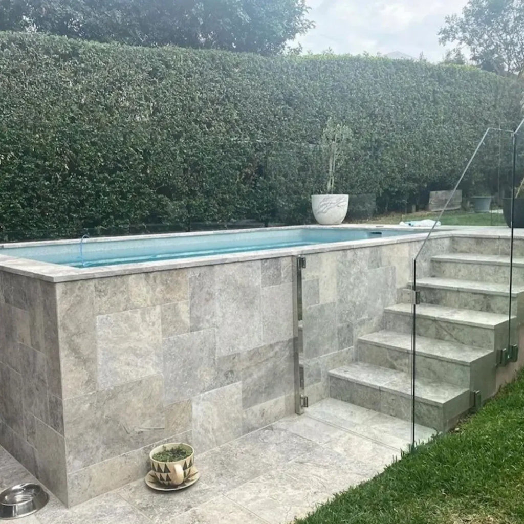 Silver Travertine (Unfilled & Tumbled) | Pool Copings - Australian Landscape Supplies