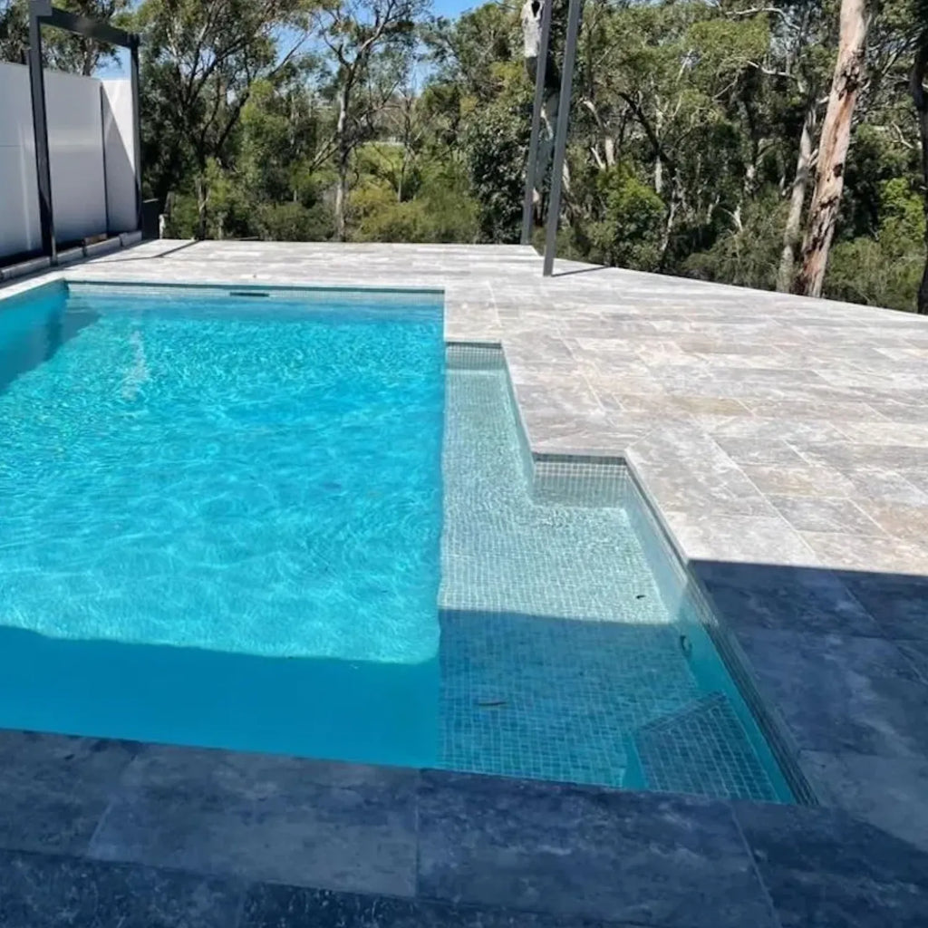 Silver Travertine (Unfilled & Tumbled) | Pool Copings | Australian Landscape Supplies