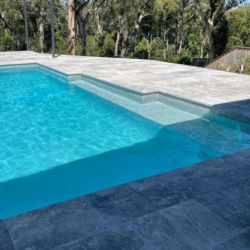 Silver Travertine (Unfilled & Tumbled) | Pool Copings - Australian Landscape Supplies