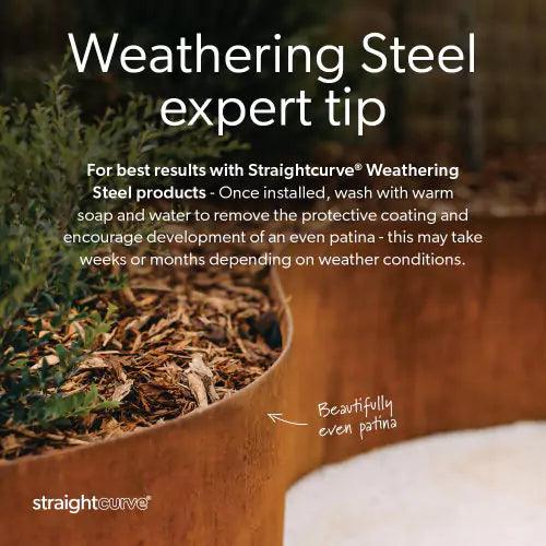 Flex Garden Edging WS 2200mm Long - Weathered Steel - Straightcurve - Australian Landscape Supplies